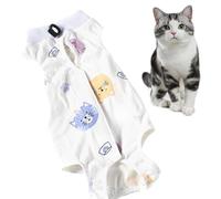 Recovery Onesie Female Cat - Soft Kitten Romper Shirt After Spay, Cat Post - Cat Shirt by Spay Abdominal Recovery, for Female Kittens, Cats Against Licking, Skin Protection (