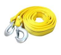 Recovery Rope 157.5" 5 Tons Tow Strap with Heavy Duty Metal Hooks on Both End Yellow Nylon Rope for Car Truck Emergency