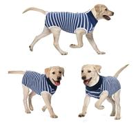 Recovery Suit For Small Dogs - For Abdominal Wounds Recovery Shirt Cone E-Collar Alternative After Surgery Pet - Recovery Suit For Large Dogs -Vu01,Bluestripe-XL