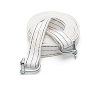 Recovery Tow Strap - 16.4 Feet Long | Extra Heavy Duty Tow Rope With 11,000 Lbs Of Strength | Reinforced Eye Hoops | Steel U-Hooks For Reliable Towing | Road Recovery Towing Cable Winch(White,4m)
