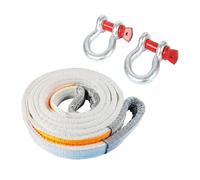 Recovery Tow Strap Kit 30,000 lbs Break Strength with U Ring Shackles and Storage Bag - Emergency Off Road Towing Rope for SUVs, UTVs, ATVs, and Trucks