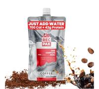 RecPak Performance Meal Replacement | Lightweight On-The-Go Powdered Shake | Backpacking, Hiking, Endurance Sports Athletes, Camping, Military, Hunting Food | 700 Cal 42g Protein (Coffee / 6-Pack)