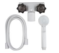 RecPro 4" RV Tub & Shower Diverter Faucet, White/Smoke, Handheld