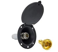 RecPro Black RV Exterior Spray Port | Quick Connect Hook-Up Connector