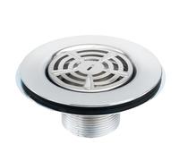RecPro RV 3" Stainless Steel Shower Drain with Strainer - Fits 3" Opening, 1½" Threaded Connection - Prevent Clogs & Catch Debris for RV & Camper Shower Pans