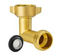 RecPro RV 90 Degree Hose Elbow with Mesh Strainer | Solid Brass Garden Hose Elbow Adapter for RV Water Hose | City Water Inlet Elbow Fitting | Prevents Hose Crimping and Strain