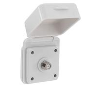 RecPro RV Cable TV Inlet Plate | Coaxial Antenna/Cable Connector | Black or White Option (White)