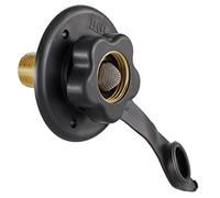 RecPro RV City Water Fill Inlet | Black | Optional Hose Elbow | Flange Brass with Check Valve | Camper | Trailer | Marine (No Hose Elbow) | Made in America