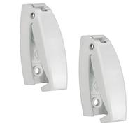 RecPro RV White Rounded Baggage Door Catch Compartment Clips Latch | Camper Trailer Motor Home (2 Pack)