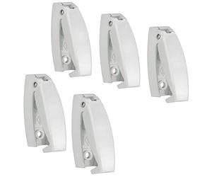 RecPro RV White Rounded Baggage Door Catch Compartment Clips Latch | Camper Trailer Motor Home (5 Pack)