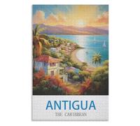 Recreation Suitable for Adults to Reduce Stress，Antigua The Caribbean，Adults 1000 Piece Jigsaw Puzzle- Christmas，38x26，paper puzzle，AA-615