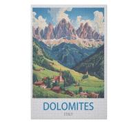 Recreation Suitable for Adults to Reduce Stress,Dolomites Italy,Adults 1000 Piece Jigsaw Puzzle- Christmas,38x26,paper puzzle,AA-1435