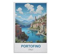 Recreation Suitable for Adults to Reduce Stress，Portofino Italy，Adults 1000 Piece Jigsaw Puzzle- Christmas，75x50，wooden puzzle ，AA-1415