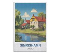 Recreation Suitable for Adults to Reduce Stress，Simrishamn Sweden ，Adults 1000 Piece Jigsaw Puzzle- Christmas，38x26，paper puzzle，AA-1135