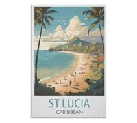Recreation Suitable for Adults to Reduce Stress，St Lucia Caribbean，Adults 1000 Piece Jigsaw Puzzle- Christmas，38x26，paper puzzle，AA-795