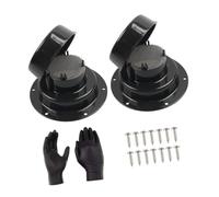 Recreational Vehicle Vent Covers with Screened Openings | 2 Black ABS Hinged Caps and Predrilled Mounting Flanges for Trailer Ducts