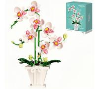 RECROQUO Orchid Flower Bouquet Set Compatible with Lego, Orchids Flowers Set with Vase for Adults, Teen Girls, 718 PCS Orchid Artificial Plant for Mother's Day, Valentine, Birthday