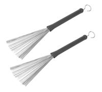 Recrupable Drum Brush Rubber Stainless Steel Wire Jazz Percussion Accessories for Drums - 2PCs