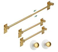 Recsrdce Adjustable Towel Bar - Premium 304 Stainless Steel Towel Holder for Bathroom, Sturdy & Rustproof Wall Mounted Towel Rack, Bathroom Accessories, Silver Finish Included (2, Golden)