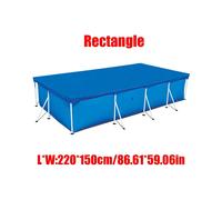 (Rectangle-220, 220*150cm/86.61*59.06in) 6/8/12Ft Garden Outdoor Family Pools Swimming Pool Round Frame Rectangle Cover