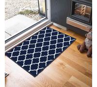 (Rectangle 40X60 Cm, Black) Non Slip Trellis Design Entrance Door Mats