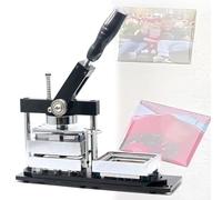 Rectangle Badge Maker Machine Kit with 100 Button Parts - Professional Making Press for Custom Picture, Name Tag, Team, and Gift Buttons (90×65mm)