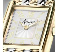 Rectangle Bicolour White Dial Ladies Watch
