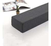 Rectangle Bolster Long Armrest Cushion, Mattress Connector Close The Gap, Custom Size Headboard Pillow Armrest Pillow for Double Beds/Wall Side Between Seam,Black