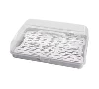 Rectangle Cake Box Storage Carrier Birthday Cake Cupcakes Ventilation Grid Food Cover Large Catering (Grey)