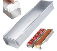 Rectangle Cake Pan, 41.7x10x6cm Aluminum Alloy Tiramisu Pan with Removable Baffle Plate, Ice Cream Cake Mold for Kitchen Bakery