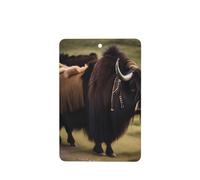 Rectangle Car Air Fresheners Mighty Highland Yak Pattern 6 Pcs Car Aromatherapy Tablets For Car Wardrobe Shoe Cabinet Eliminate Odors
