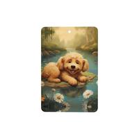 Rectangle Car Air Fresheners Puppy Lying On The Water'S Edge Pattern 6 Pcs Car Aromatherapy Tablets For Car Wardrobe Shoe Cabinet Eliminate Odors