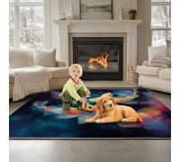 Rectangle carpet Psychedelic Animal Fish Themes 140 x 200 cm Short Pile for Living Room Black, for Bedroom Living Room Decor Washable Non Shedding Area Rugs