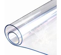 Rectangle Clear Table Cloth, Clear Plastic Waterproof Tablecloth, Clear PVC Plastic Table Protector Cover, for Furniture Kitchen Coffee Garden Table1mm, 40x160cm/16x63in