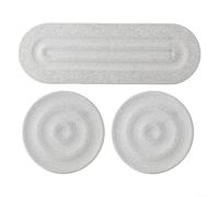 Rectangle Coasters Diatomite Stone Tray Fast Drying for Vanity for top - Anti-Skid Soap Holder with Striped Grooves 20x10cm(Gray)