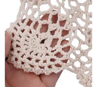 Rectangle Cotton Crochet Lace Tablecloth 40x60cm Hollow Out Handmade Design for Vintage Style Home Dining Table Cafe Restaurant Decoration (Beige)