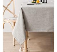 Rectangle Cotton Linen Tablecloth 110x110cm, Heavy Weight Classic Table Cloth, Machine Washable Waterproof Table Cover, Square Oil-Proof Wipeable Tablecloths, for Kitchen Dining Room