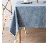 Rectangle Cotton Linen Tablecloth 130x130cm, Heavy Weight Classic Table Cloth, Machine Washable Waterproof Table Cover, Square Oil-Proof Wipeable Tablecloths, for Kitchen Dining Room