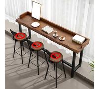 Rectangle Counter Table Bar Height Table Industrial Solid Wood Dining Table Long Table Against the Wall for Home Kitchen Island Table Ldeal for Fast Food Restaurants Coffee Shops Bars(No Stool)