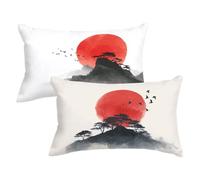 Rectangle Cushion Covers 15.7x29.5inch Set of 2, Retro Pillow Cases with Lnvisible Zipper, Landscape Cushions Covers Velvet Double Sided Decorative Throw Pillow for Outdoor Furniture Couch,Model129