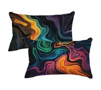 Rectangle Cushion Covers 15.7x31.5inch Set of 2, Stripe Pillow Cases with Lnvisible Zipper, Marble Cushions Covers Velvet Double Sided Decorative Throw Pillow for Outdoor Furniture Patio Couch,Model21
