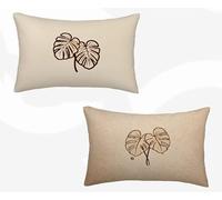 Rectangle Cushion Covers Beige Cushion Covers 16" x 36" Set of 2, Waterproof Linen Throw Pillow Modern Pattern Design with Invisible Zipper Home Accessories Sofa Pillows for Home Decor -zjn26023Y