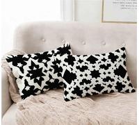 Rectangle Cushion Covers Black Cushion Covers 40x60 cm Set of 2, Waterproof Linen Throw Pillow Geometry Pattern Design with Invisible Zipper Home Accessories Sofa Pillows for Home Decor -lsy25012A1