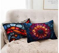 Rectangle Cushion Covers Dream Cushion Covers 50x80 cm Set of 2, Waterproof Linen Throw Pillow Red Pattern Design with Invisible Zipper Home Accessories Sofa Pillows for Home Decor -lsy2501247