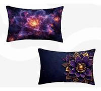 Rectangle Cushion Covers Purple Cushion Covers 20x32in Set of 2, Waterproof Linen Throw Pillow Lotus Pattern Design with Invisible Zipper Home Accessories Sofa Pillows for Home Decor -zjn2602AL