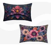 Rectangle Cushion Covers Purple Cushion Covers 20x32in Set of 2, Waterproof Linen Throw Pillow Pattern Pattern Design with Invisible Zipper Home Accessories Sofa Pillows for Home Decor -zjn2602Z0