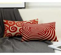 Rectangle Cushion Covers Red Cushion Covers 50x80 cm Set of 2, Waterproof Linen Throw Pillow Pattern Pattern Design with Invisible Zipper Home Accessories Sofa Pillows for Room Home Decor -ly2508EN