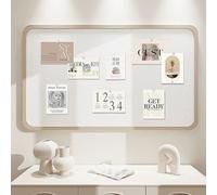 Rectangle Felt Bulletin Board,Decorative Corkboard Alternative,Self-Adhesive Bulletin Board for Home Office School,Vision Boards with 20 Pushpins (White,40×60cm)