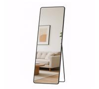 Rectangle Floor Mirror with Stand for Bedroom or Living Room, Ink Black / 150L x 40W cm