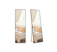 Rectangle Floor Mirror with Stand for Bedroom or Living Room, Ink Black / 150L x 40W cm